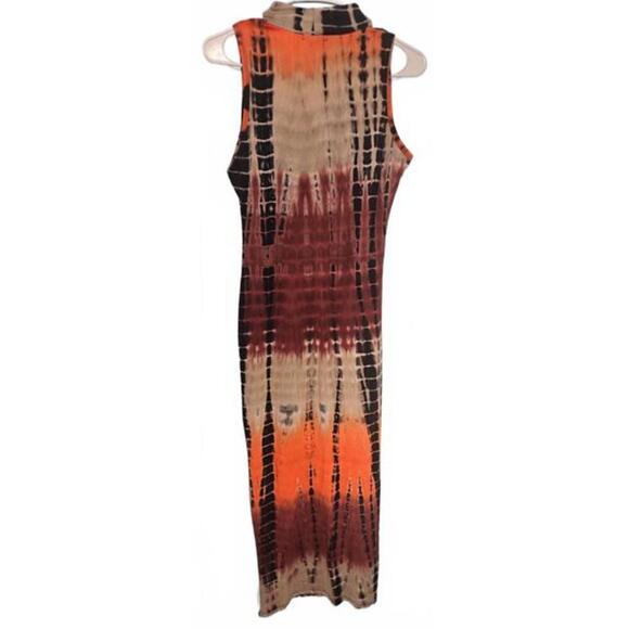Fashion Nova Women's Tie-Dye Maxi Dress with Mock Neck Size Large - Picture 2 of 8